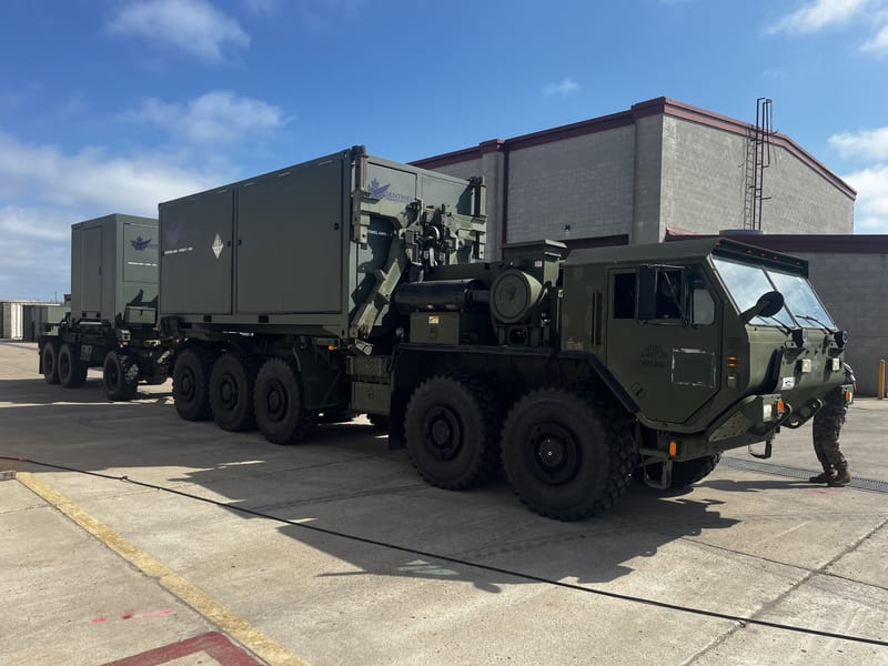 StarForge containers loaded on a military transport truck