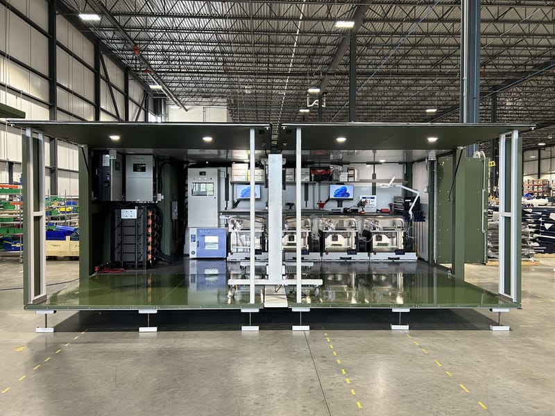 Open ForgeX unit showing its workstations and power systems